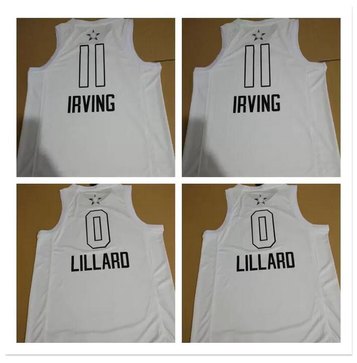 

Custom Printed 2018 All-Star Basketball Jerseys Thompson Curry Green Lillard Beal Towns Antetokounmpo Lowry Embiid Simmons Men Women Kids Yo, Black