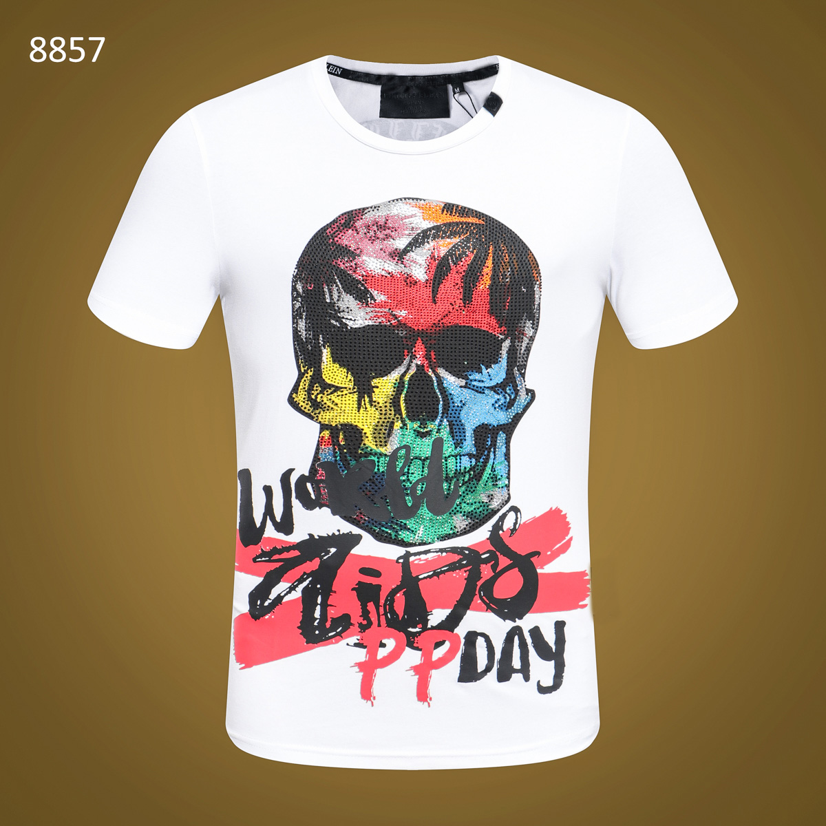 

2021 PP men t shirt spring and summer Jackets high grade cotton short sleeve tops round neck shirts luxury T-Shirt Size: M L XL XXL 3XL skull EU top 1 PP1, Multi