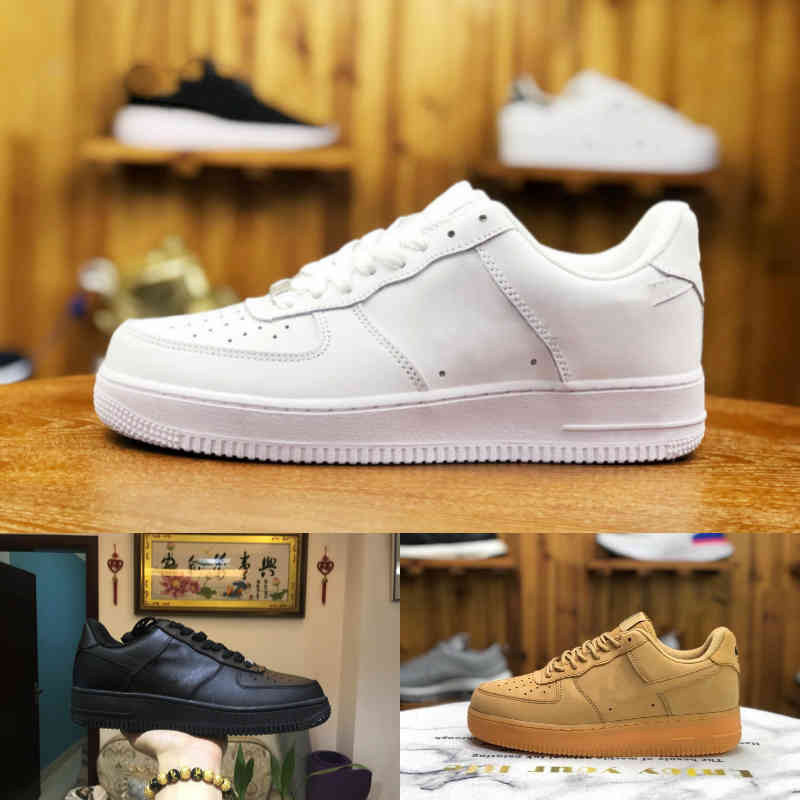 

Wholesale 2021 New Designers Outdoor FORCES Men Low Skateboard Shoes Cheap One Unisex 1 Knit Euro Airs High Women All White Black Sports Shoes V12, F506