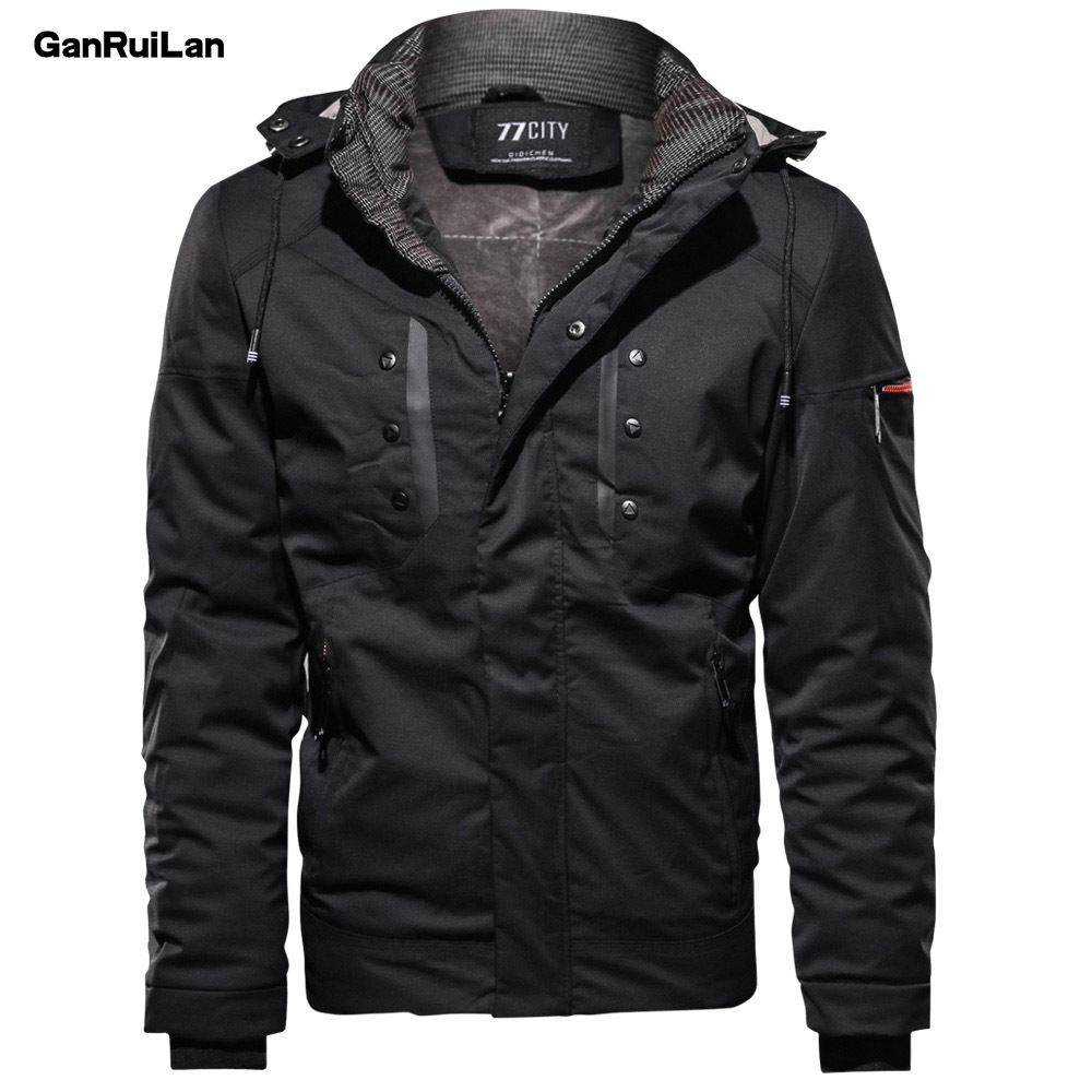 

Men's Winter Polyester Jackets Warm Hooded Coat Thermal Thick Outerwear Male Military Jacket Mens Brand Clothing JK18057 210518, Blue european size