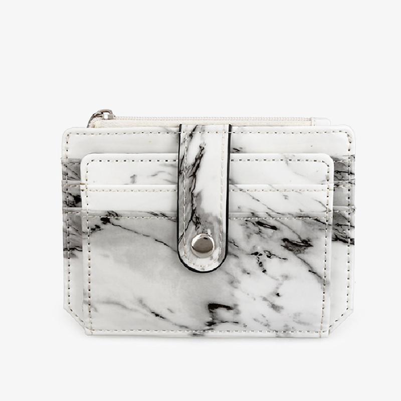 

Card Holders Marble Texture Holder Short White Small Multi-card Bag Business Pocket Slim Thin ID Money Wallet, As show