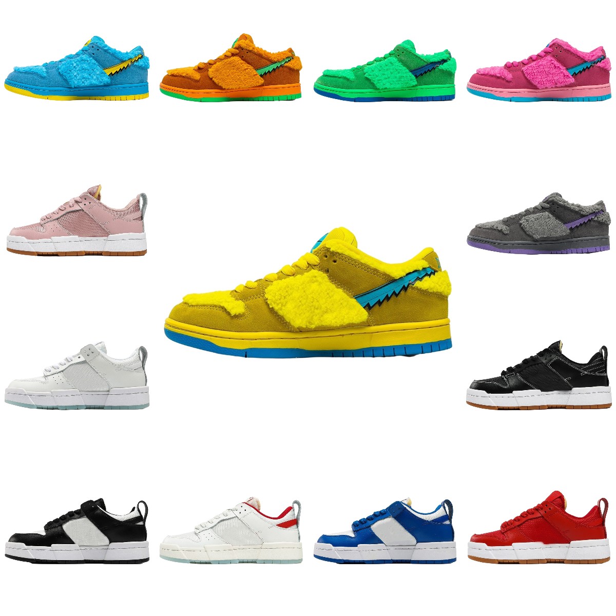 

Dunks Low SB x Three Bears Pack Skate Shoe Yellow Green Medium Brown Boy Girl Cute Sneakers Men's Women's Fashion Designer Casual Shoes, 13
