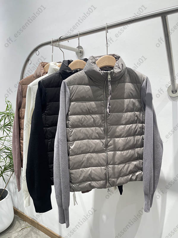 

Knitted panel womens down jacket Europe and American style puffer jackets Designers women  Clothing Size XS--XXL, Supplement (not shipped separately)