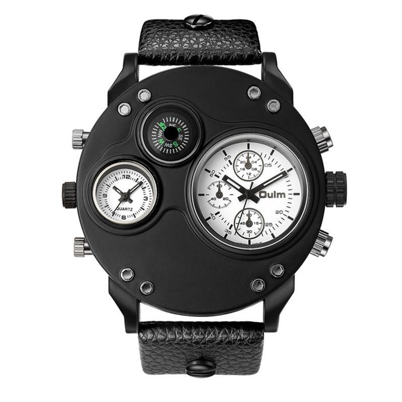 

Wristwatches Gorben Leather Strap Date Watch Business Men's Male Clock Simple Quartz Men Sports, Black