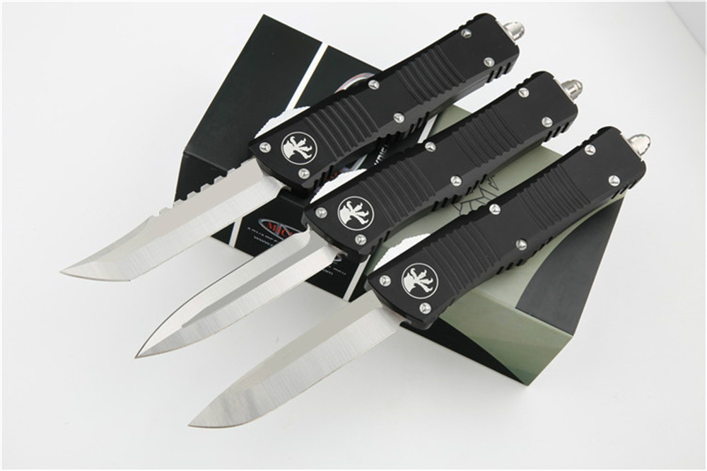 

Microtech outdoor hunting knife Medium size D2 blade Aluminum handle automatic edc pocket camping tactical double action tool