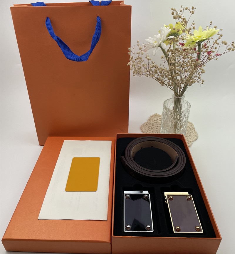 

Men'sleather high quality fashion classic Men designer belt set luxury casual printing plaid 3.8cm With box, Width3.8cm with box