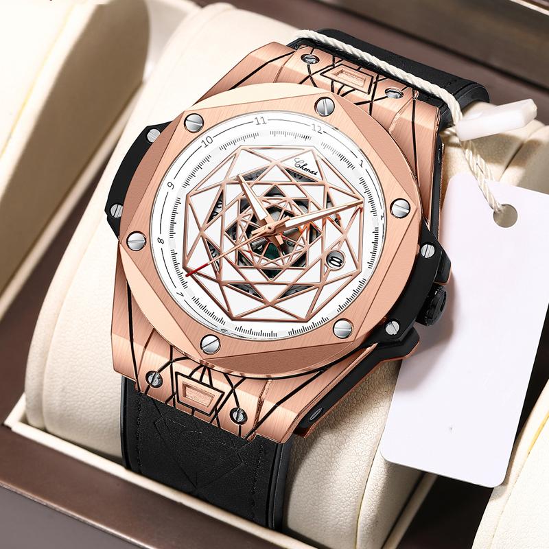 

Wristwatches Reloj Hombre Mens Watch Top Brand Big Dial Analog Quartz For Men Sports Military Wristwatch Clock Relogio Masculino, Black