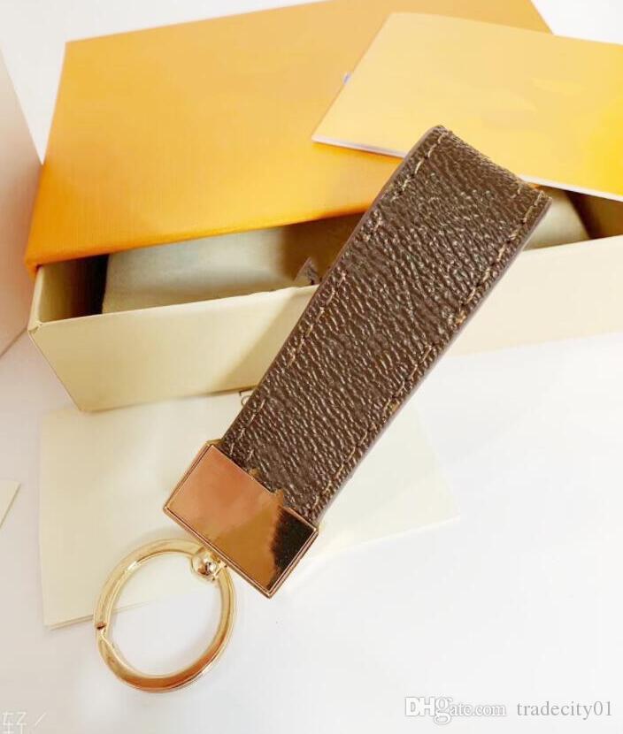 

leather key chain male and female gifts Bag car keyring doll Pendant style 6-color with box wholesale