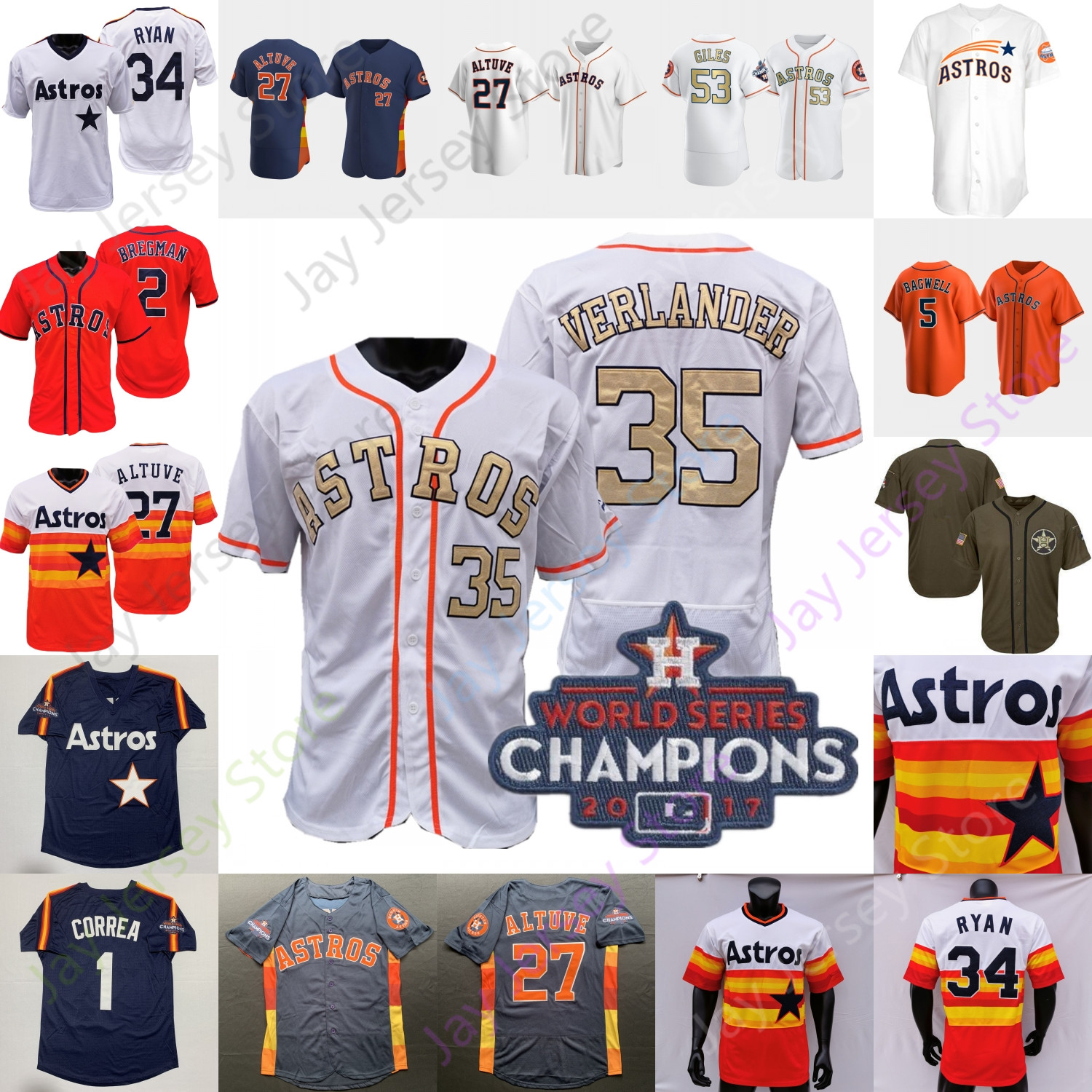 

2021 Baseball Jersey Aledmys Diaz Robel Garcia Michael Brantley Chas McCormick Myles Straw Tucker Baker Bielak Javier McCullers Jr. Urquidy Abreu Garcia Paredes, New fan's versions white