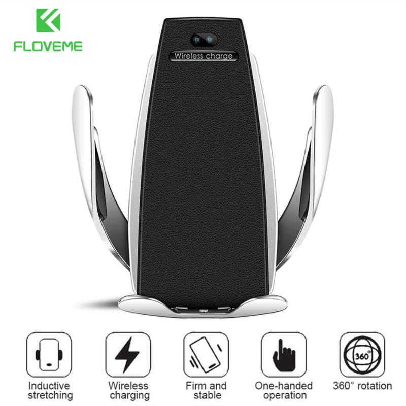 

Auto Clamp Car Wireless Charger Infrared Sensor Phone Holder 10W Quick Charging Receiver Patch Cell Mounts & Holders