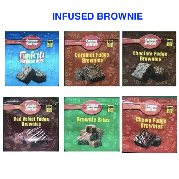 

Fudge Edible Brownies Package Mylar Bags For Chocolate Edibles Packaging Vape Bag Smell Proof Gusset Full Color Printed Poly Resealable Myla Packages