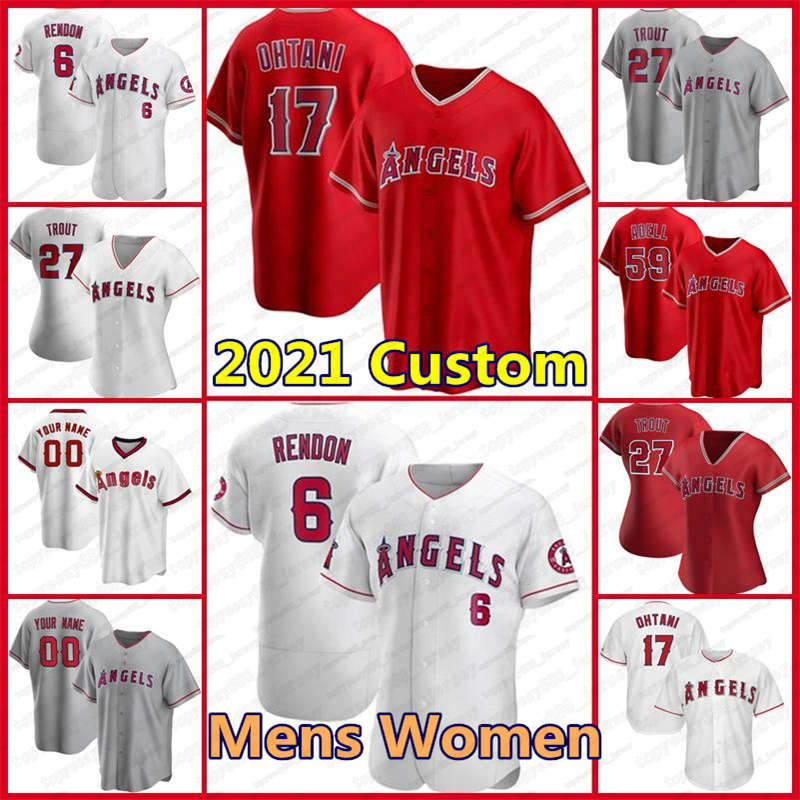 

17 Shohei Ohtani Custom Angels 27 Mike Trout Jersey 6 Anthony Rendon Los Mens Angeles Baseball 59 Jo Adell Anthony 25 Dexter Fowler, Blue;black