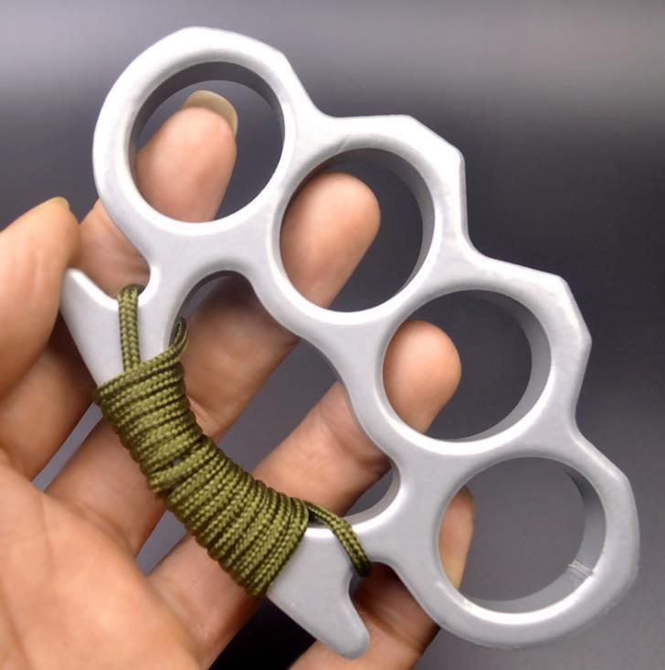

Pendant 2021 Silver and Black Thin Steel Brass Knuckle Dusters Self Defense Personal Security Ed