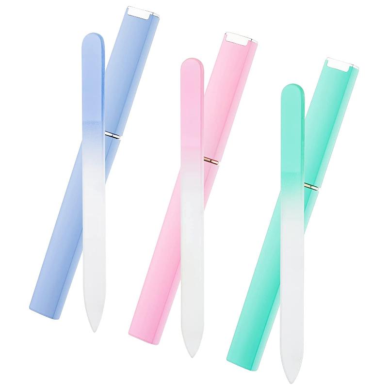 

Nail Files Glass Crystal File With Case Professional Art Sanding Buffer Block Manicure Tools Polish Buffing Nails Supplies