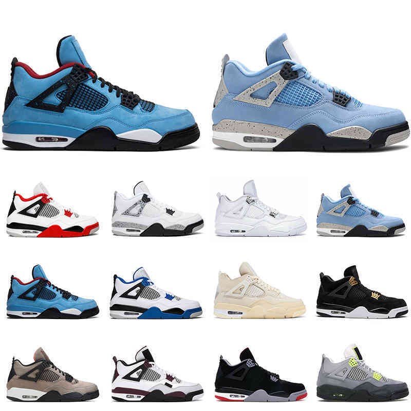 

Mens basketball shoe s 4s University Blue Taupe Haze White Cement Sail back cat 4 sneaker outdoor sports sneakers size 7-12, Bubble wrap packaging