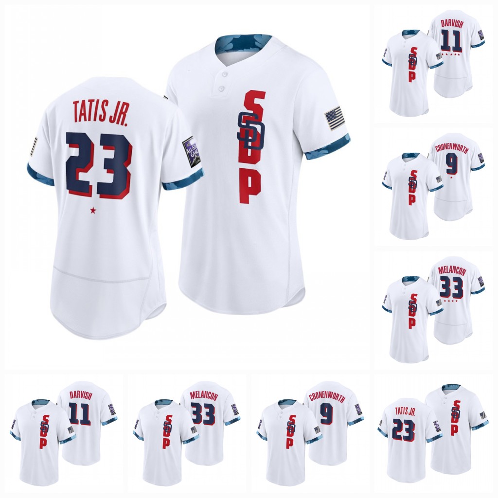 

Padres Fernando Tatis Jr. 2021 All-Star Game Jersey Manny Machado Blake Snell Joe Musgrove Yu Darvish Lamet Paddack Grisham Clevinger Kim Pham Hosmer Profar Melancon, White cool base mens s-3xl