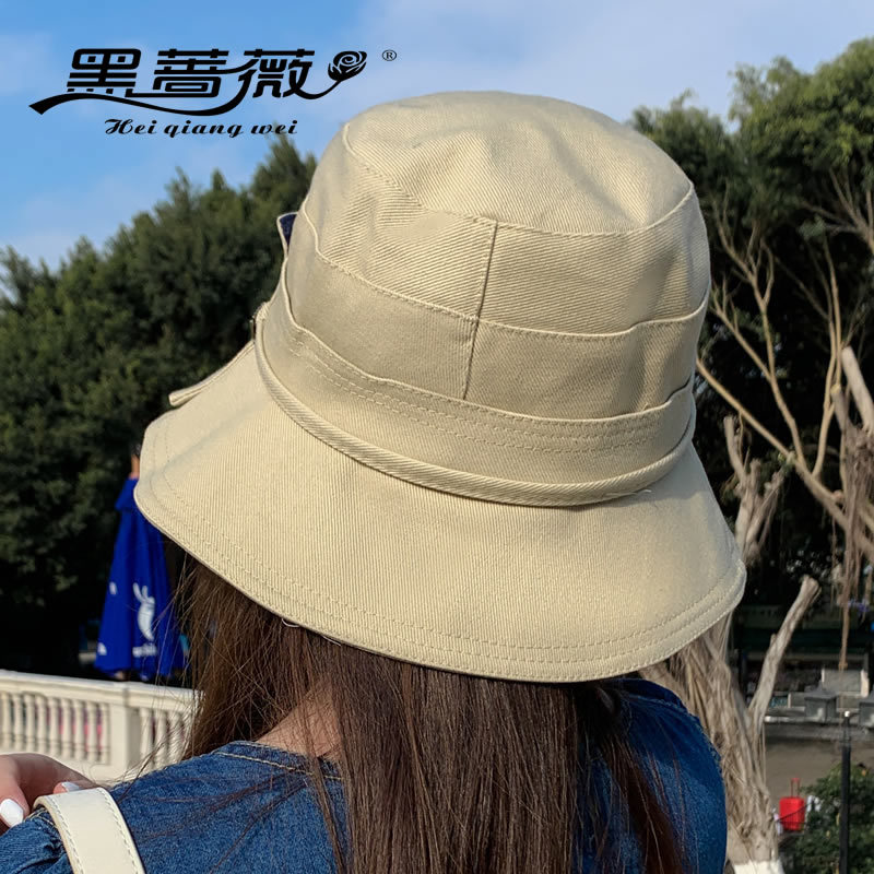 

5056 SEMA Metal Label Bucket Hat Breathable Broad-Brimmed Hat Dome Womens Outdoor Straw Hat One Piece Dropshipping, Khaki