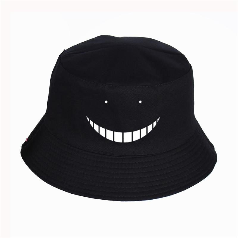 

Cloches Men And Women Anime Assassination Classroom Panama Bucket Hat Summer Sport Cap Sun Visor Fishing Casual Solid Color Hats, White