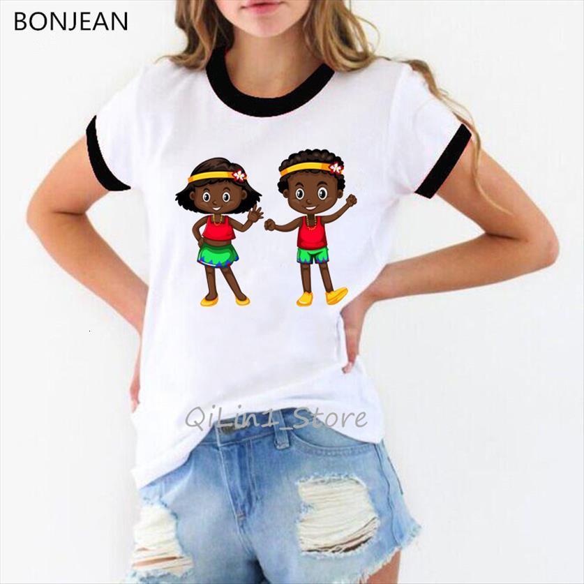 

melanintshirt cute black boy and womens girl print white ringer tee shirt femme harajuku kawaii clothes female t