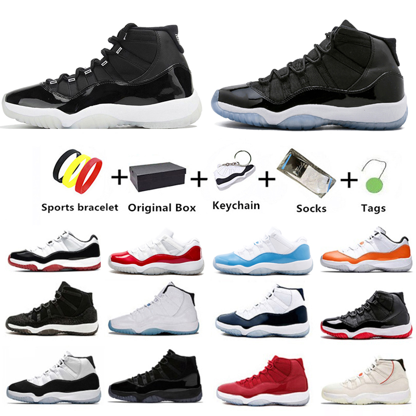 

25th Anniversary Jubilee Jumpman 11s women mens basketball shoes Cap and Gown Bred 11 gamma blue Concord High sports sneakers with box, Color#3