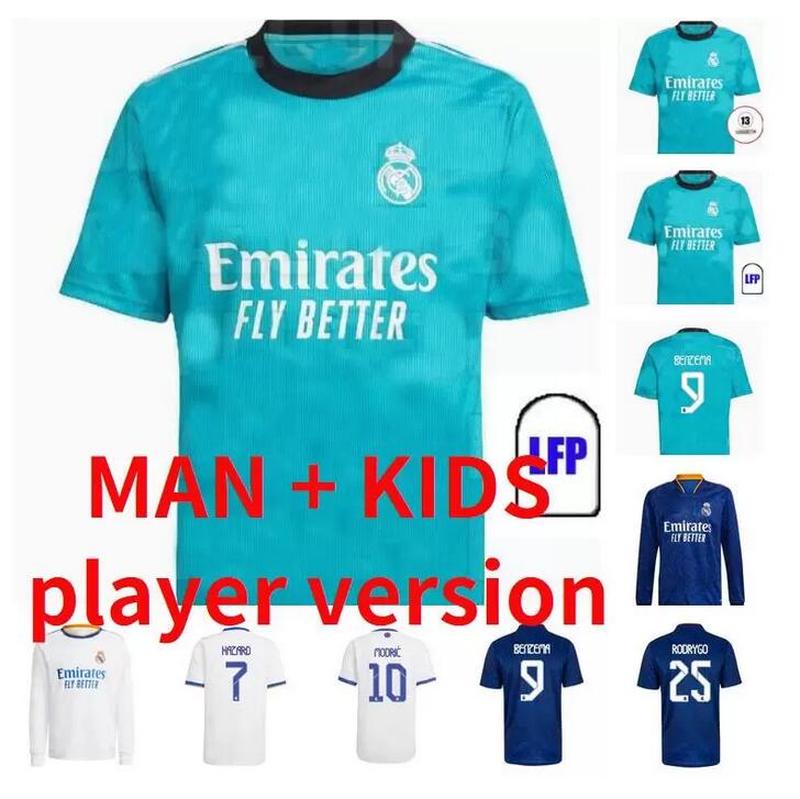 

Player version Real Madrid soccer jersey BENZEMA Camiseta Hombre Primera Equipacion Blanca 2021 22 HAZARD ASENSIO CASEMIRO SERGIO RAMOS Foot, 21/22 woman