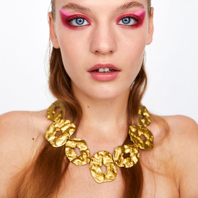 

Gold Color Metal Choker Necklace Women Punk Fashion Geometric Statement Pendant Accessories Ethnic Party Jewelry Chokers