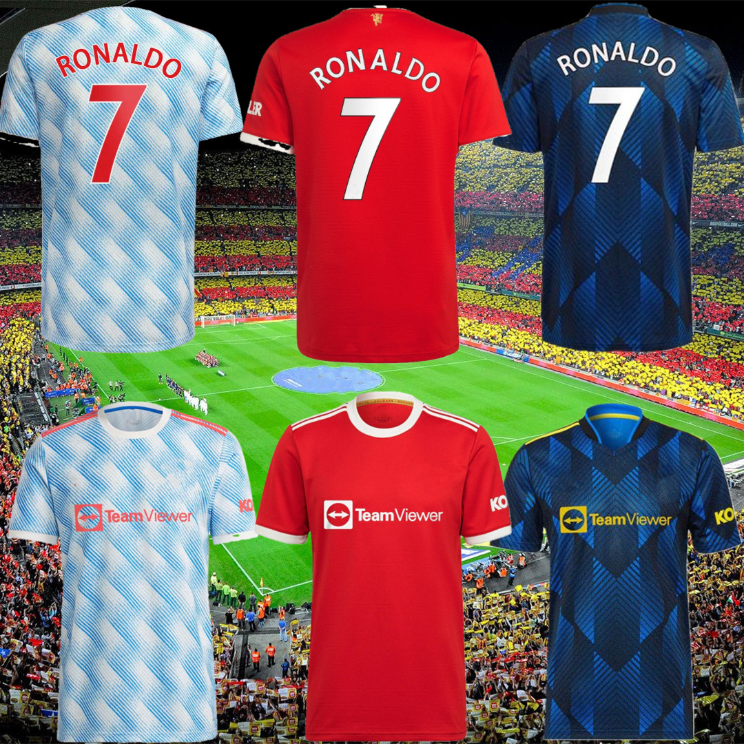 

21 22 RONALDO SANCHO SHAW Manchester soccer jerseys UNITED Fans Player version Man BRUNO FERNANDES VARANE MARTIAL UTD RASHFORD football shirt 2022 men + kids kit set, Adult kit