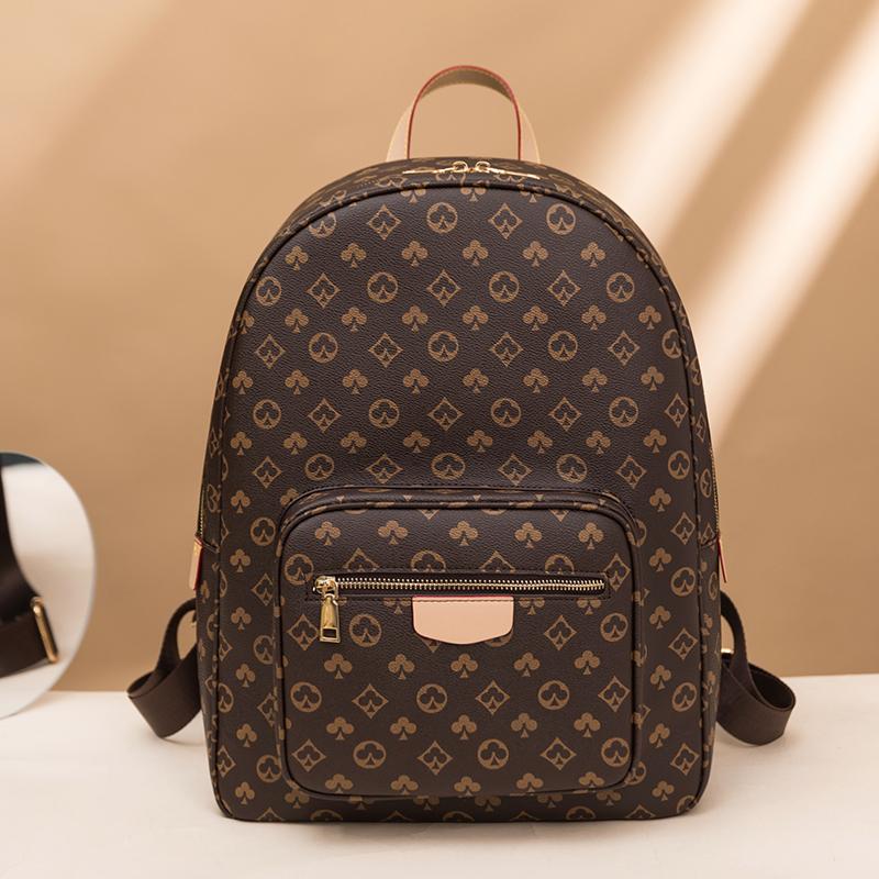 

Backpack 2021 Large Capacity Travel School Bag Fashion Leisure Purse Women Men Bookbag Unisex, Coffee