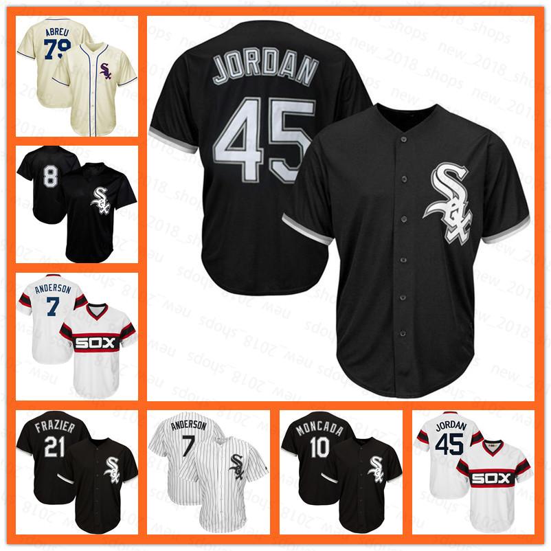 

74 Eloy Jimenez Jersey White Sox 79 Jose Abreu 8 Bo Jackson 10 Yoan Moncada 7 Tim Anderson 27 Lucas Giolito 30 Nomar Mazara Thomas, Black
