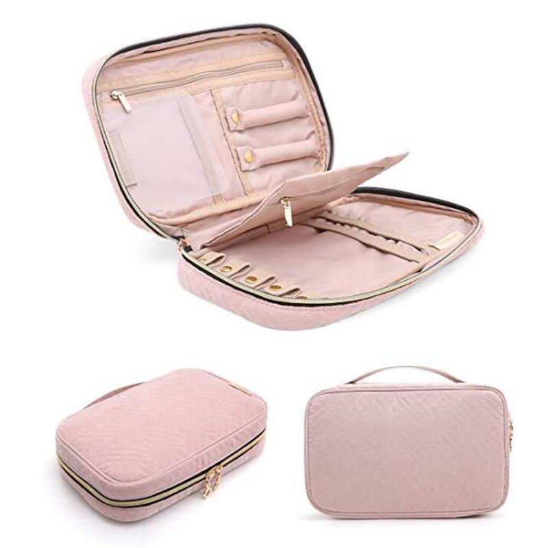 

Jewelry Box Storage Ring Display Lady Case Portable Organizer For Necklaces Women Bag Cosmetic Bags & Cases, Blue