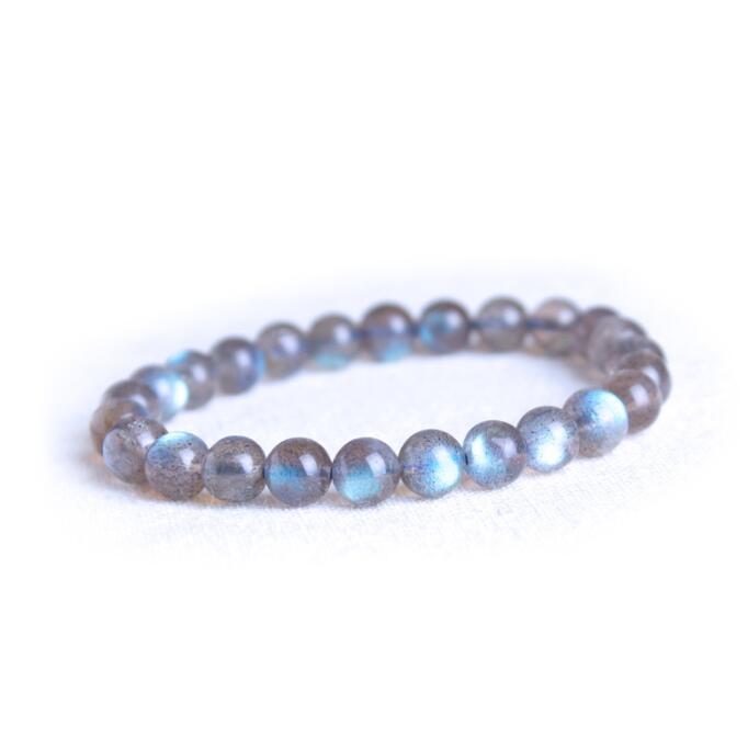 

Beaded, Strands Crystal Diy Jewelry, Strong Light Labradorite Round Bead Bracelet, Natural Gray Moonstone Bracelet