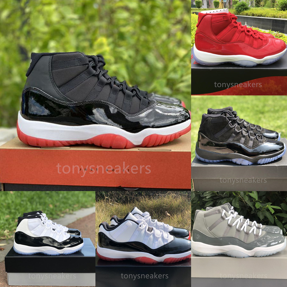 

2022 Hotsales 11s mens Basketball Shoes Prom Night Concord Number 45 red 11 Bred women traiers 25th Anniversary Cap and Gown Gamma Blue sport men sneakers, Box