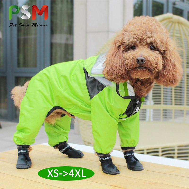 

BPS Dog Raincoat for Big Dogs Water 8 Size proof Poyester Refective Hooded Rain Coat Dog Pet Raincoat Chihuahua French Budog
