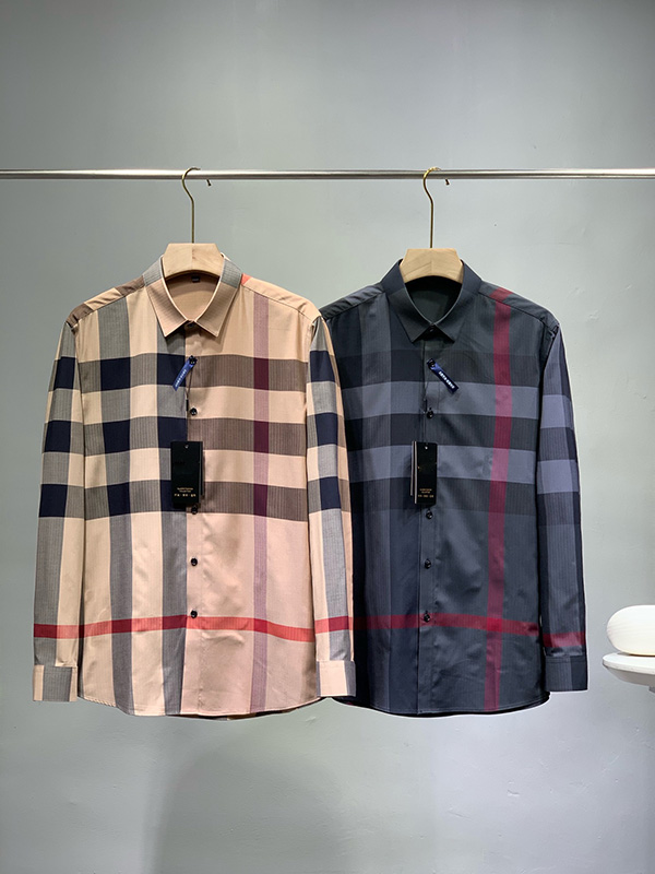 

Men's business shirt designer custom luxury high quality dress Plaid letter printing embroidery pattern wrinkle resistant breathable cl, White;black