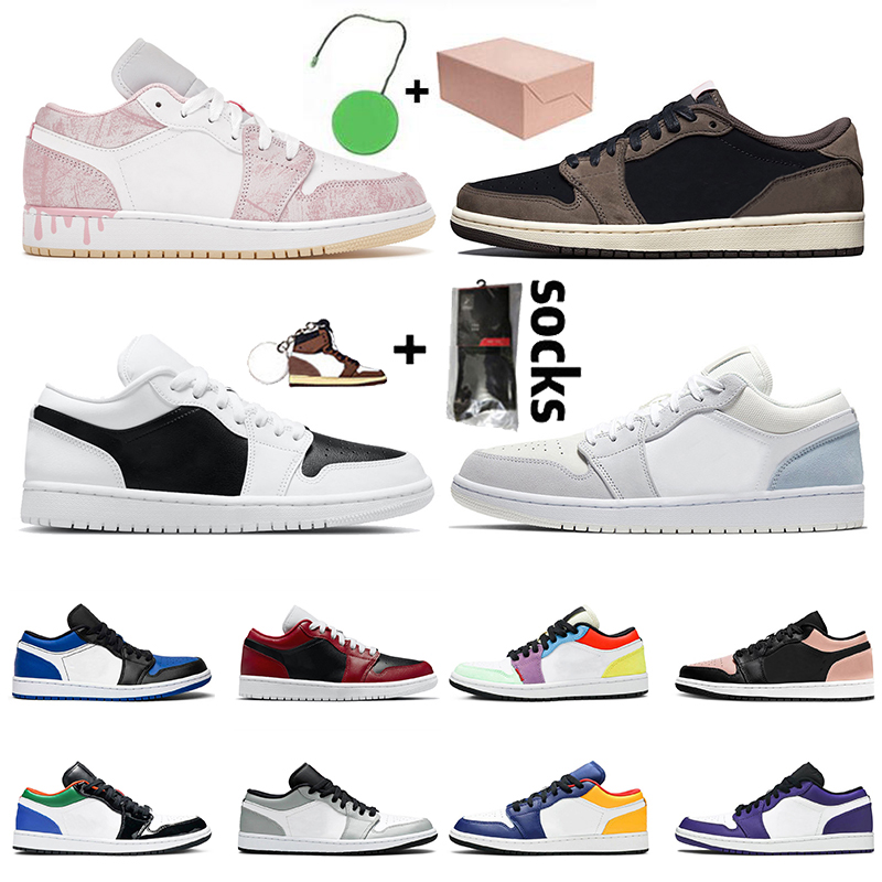 

Men Womens With Box 1s Basketball Shoes Jumpman 1 Low Chicago Flip Sneakers Panda Light Smoke Grey Goodgoodsneakers Paint Drip Sports Shoe Trainers