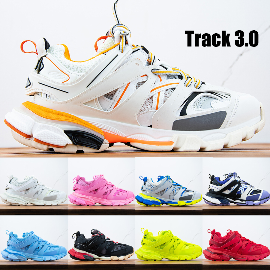 

French Fashion Track Sneaker Tess S. Gomma Trek Low Sneakers 3.0 Men Women High Quality Platform Triple S Clear Sole Running Shoes, #008 grey yellow purple