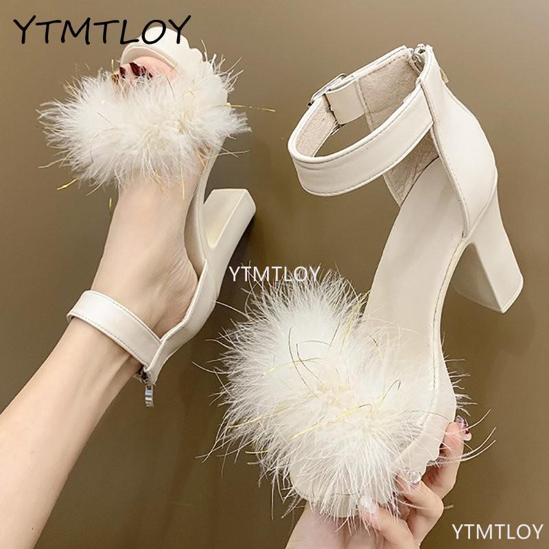 

Design High Heel Sandals Summer Outdoor Dress Shoes Ladies Elegant Pumps Zapatos De Mujer Tacon, Beige