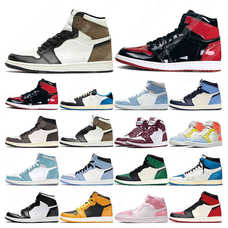 

Military Blue mens basketball shoes 1s women Royal Toe Hyper Royal Bordeaux Dark Mocha Chicago Digital Pink sports sneakers trainers, 48