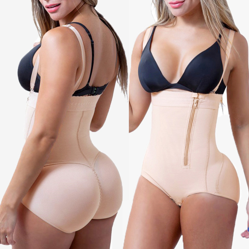 

Plus Size Hot Latex Sexy Women Body Shaper Post Liposuction Girdle Clip And Zip Bodysuit Vest Waist Shaper Reductoras Shapewear, Black