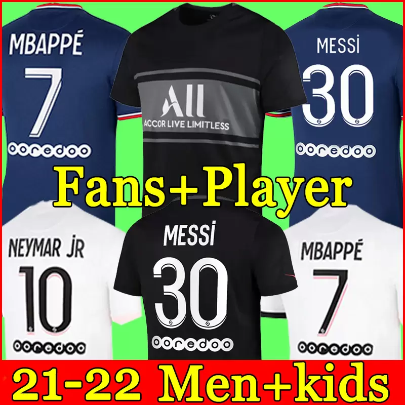 

MESSI MBAPPE soccer jersey HAKIMI SERGIO RAMOS 21 22 Maillots de football 2021 2022 MARQUINHOS VERRATTI psgs men + kids kit shirt uniforms enfants foot third 3rd, 21-22 home +patch2