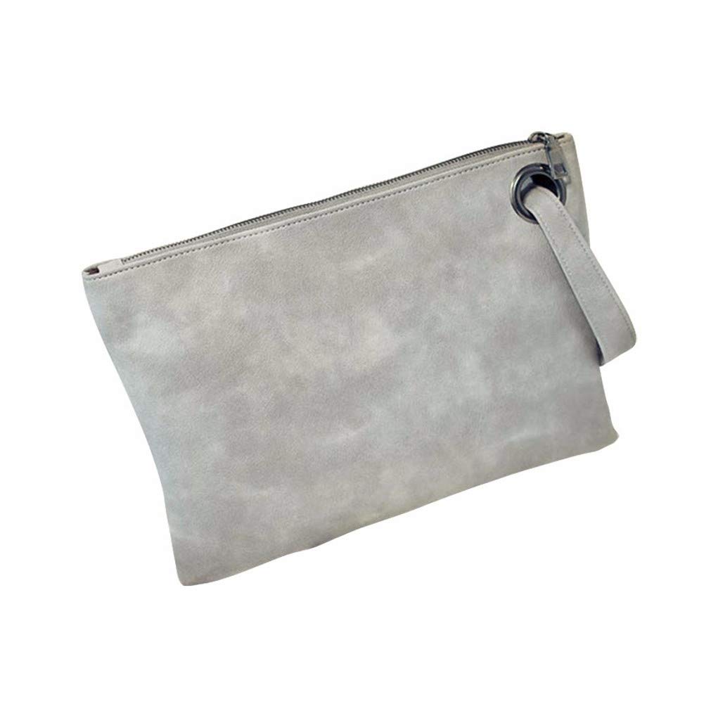 

Classic Oversized Clutch Bag Purse, Women's PU Leather Evening Wristlet Handbag Pouch