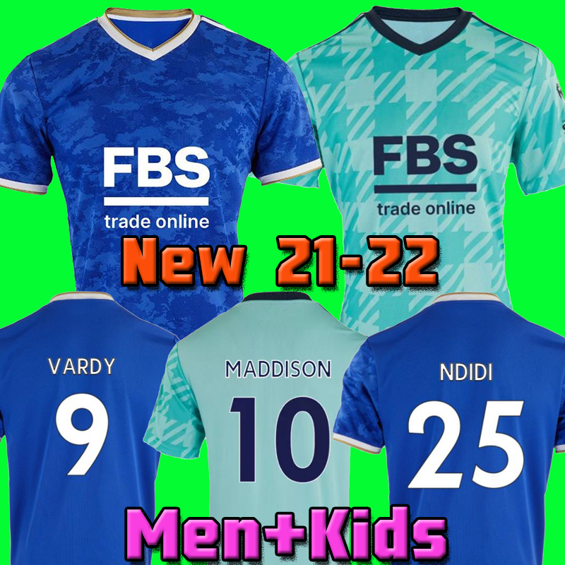 

soccer jersey 21 22 football shirt 2021 2022 VARDY NDIDI MADDISON IHEANACHO TIELEMANS GRAY BARNES MORGAN RICARDO uniforms Men + kids kit 888, 21/22 away men+patch