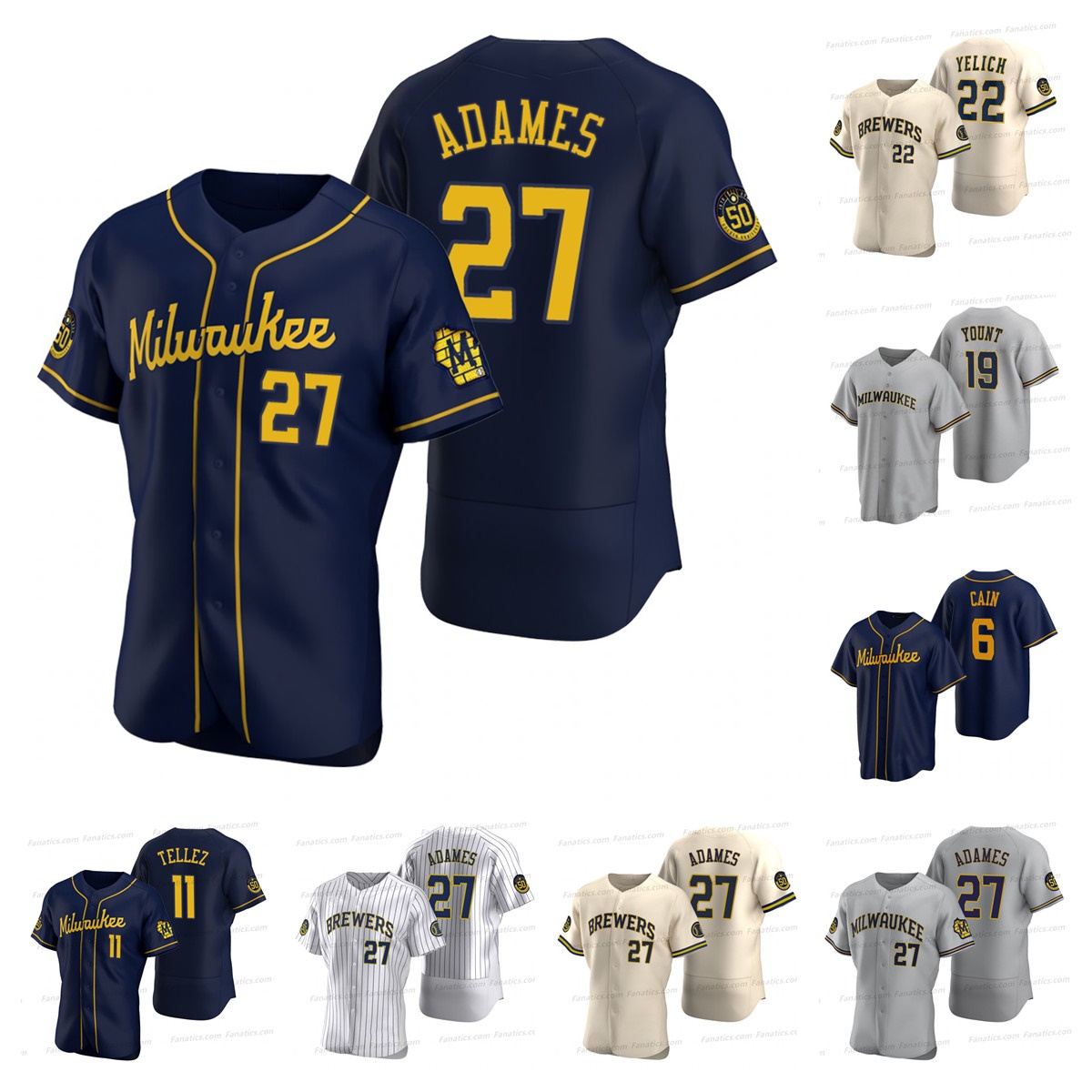 

Milwaukee Andrew 24 McCutchen Christian Yelich Jersey Jackie Bradley Jr. Woodruff Brent Suter Josh Hader Lorenzo Cain Ryan Braun Travis Shaw Burnes Men Women Kids, As shown in illustration
