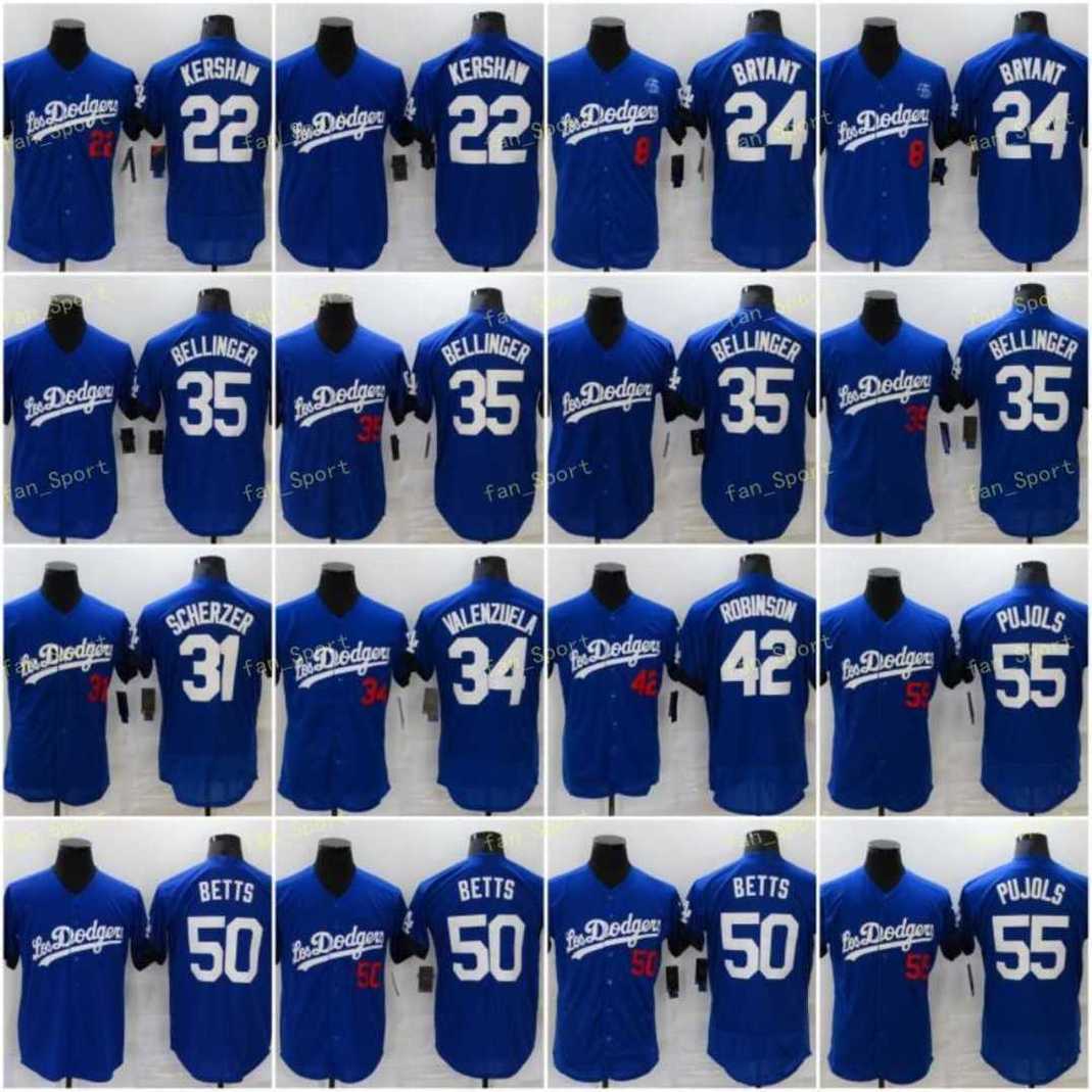 

City Connect 22 Clayton Kershaw Jerseys 24 Bryant 31 Max Scherzer 34 Fernando Valenzuela 35 Cody Bellinger 42 Robinson 50 Mookie Betts 55 Albert Pujols Blue, Men