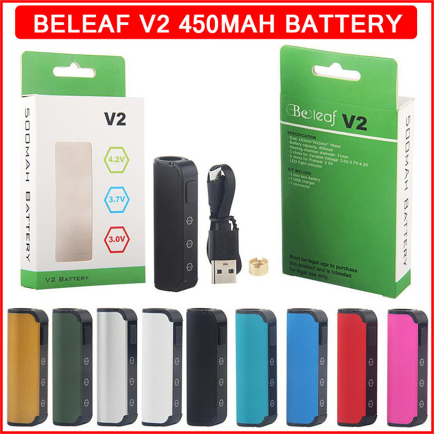 

Original Beleaf V2 Vape Battery 510 Thread Preheat Mod 450mAh Variable Voltages Vaporizer Pen With Magnetic Connection for All Thick Oil Empty Carts