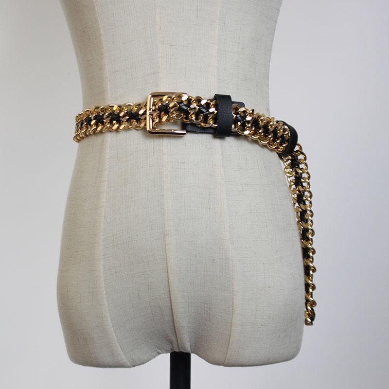 

Belts Spring Style Gold Thick Silver Chain Waist Legal Belt European And Women's Luxury, Black;brown