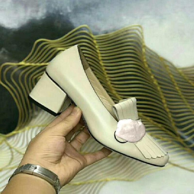 

Designer-Classic Mid Heeled Boat Shoes Designer Leather Occupation High Heels Round Head Woman Dress Shoe Large Size Us11 34-426257476, Rose red-frosted skin