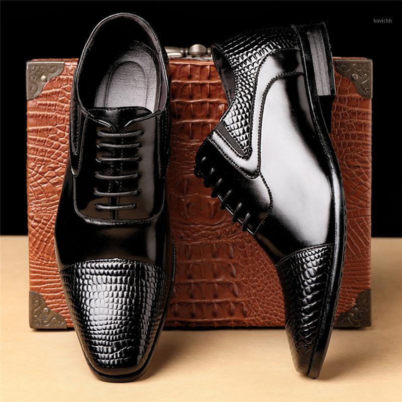 

39-48 Black Brown Dress Italian Business Shoes For Man Leather Shoe Formal Wedding Male Oxford Classic