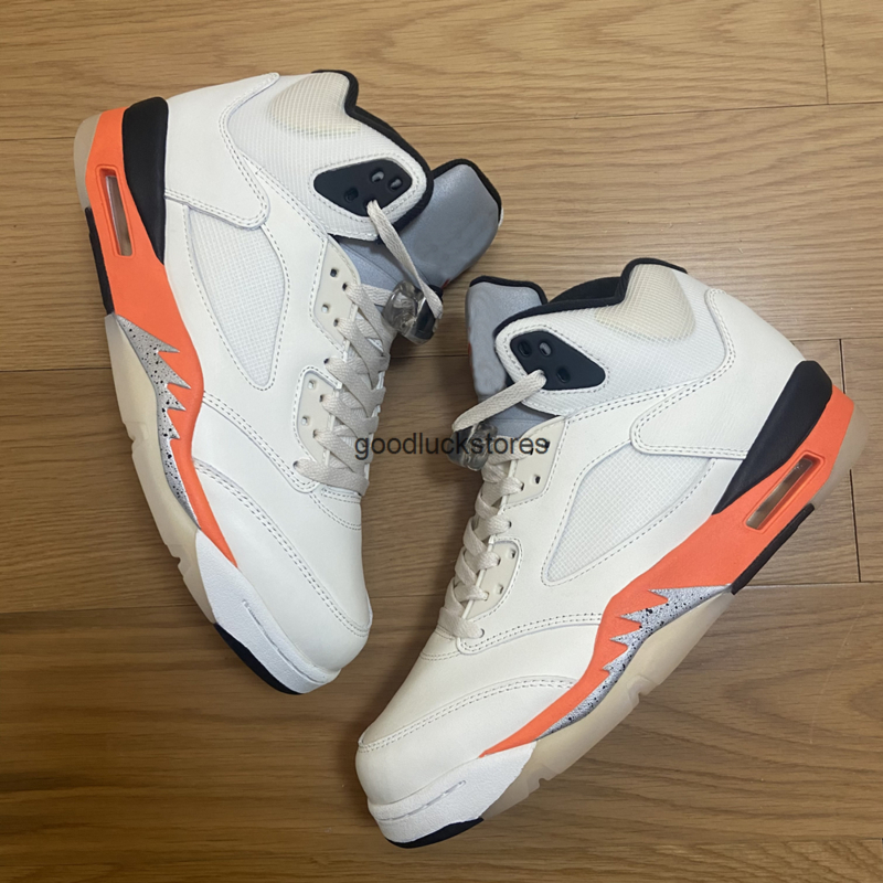 

designer basketball Shoes 5s White orange outdoor sports training running sneakersDC1060-100 with original