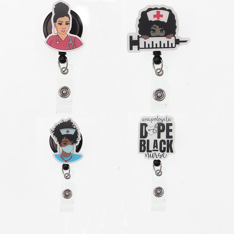 

Pins, Brooches 10pcs/lot Plastic Retractable Black Card Badge Holder For Office Accessories DIY Pull Reel, Gray